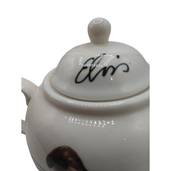 Elvis Presley Themed Tea Set With Teapot 4 Cups & Saucers On Metal Stand - Picture 10 of 11
